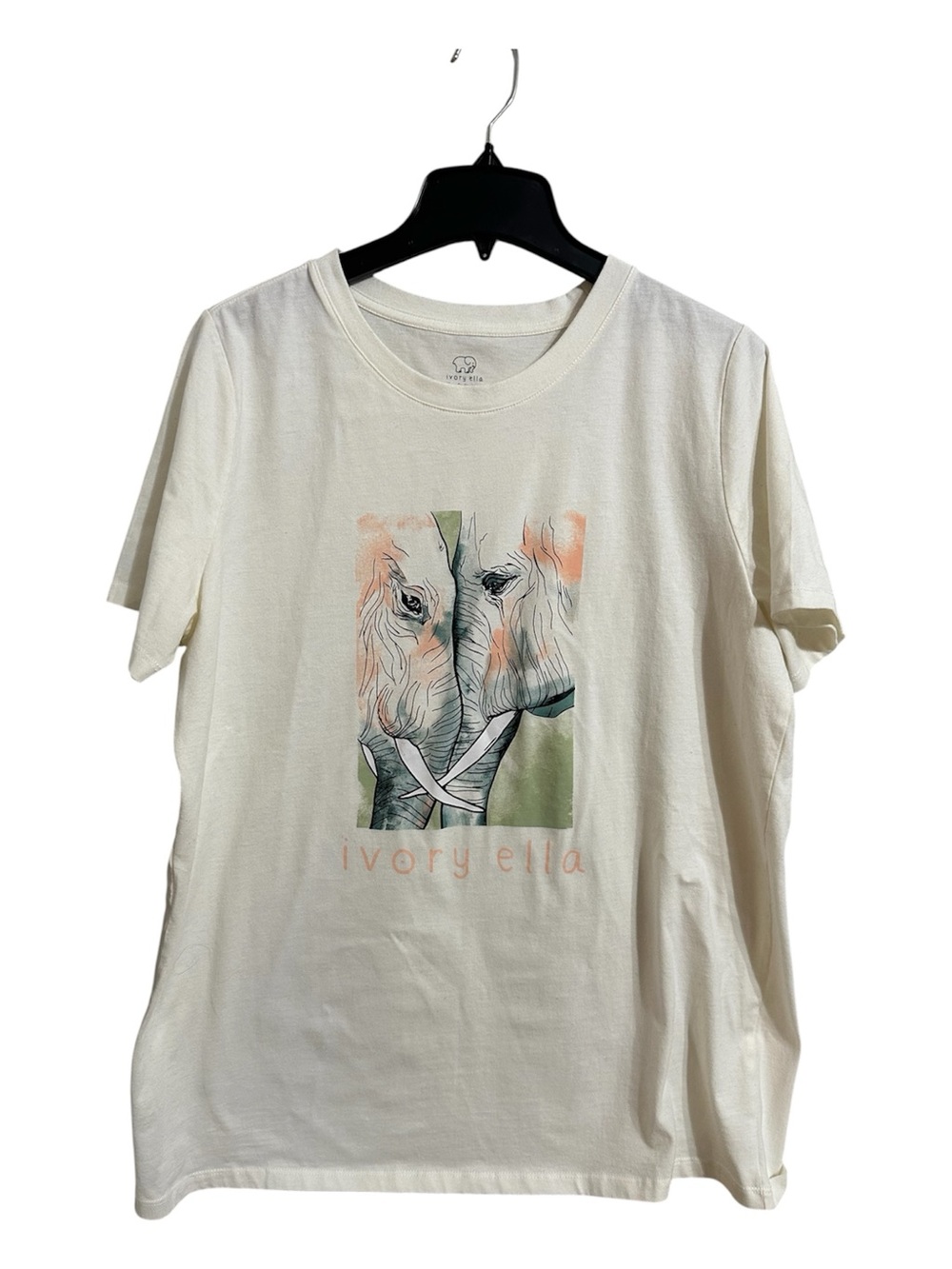 Ivory Ella Elephant T-Shirt Short Sleeve Size XL - Picture 1 of 6